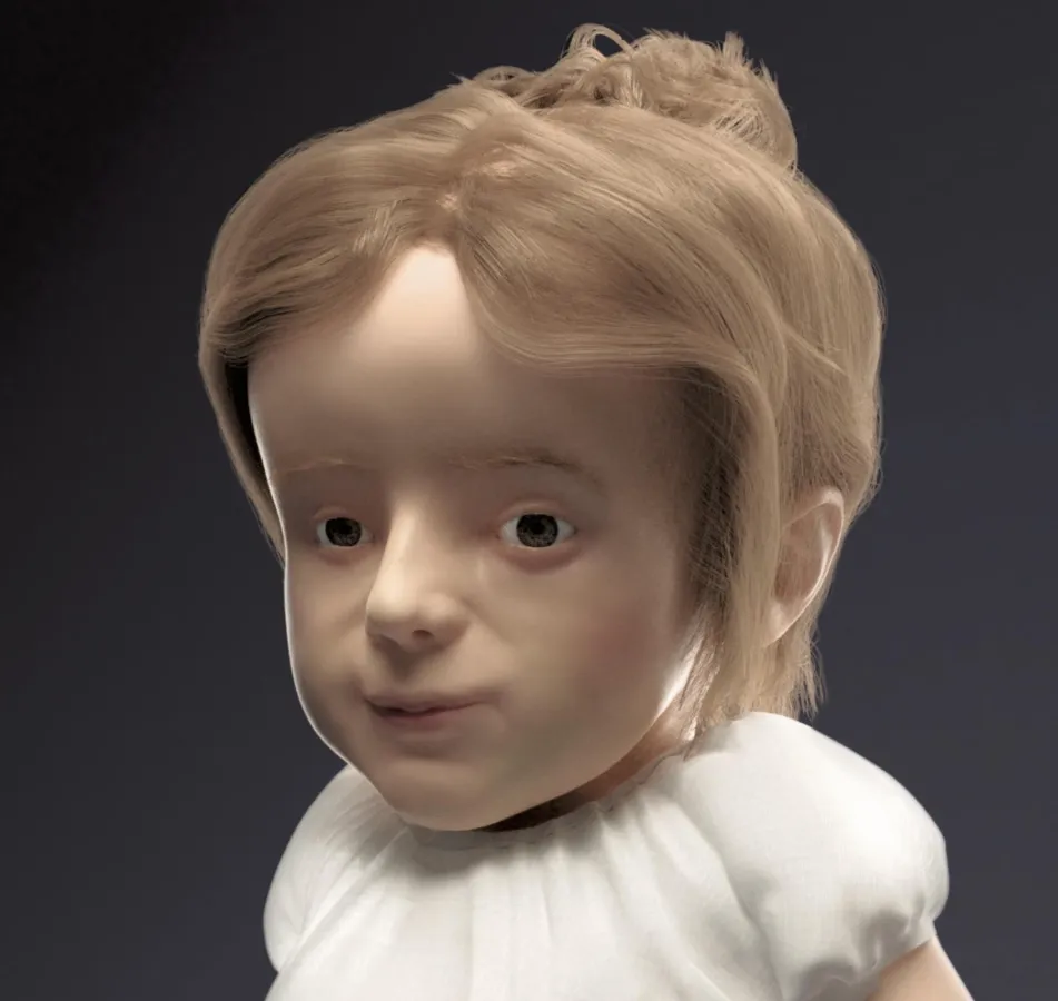 Forensische Gesichtsrekonstruktion von Prinzessin Wackerstein