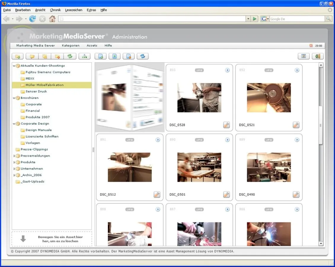 Editieren im Asset durch 6 Dimensionen mit dem MarketingMediaServer 2.0 von Dynomedia
