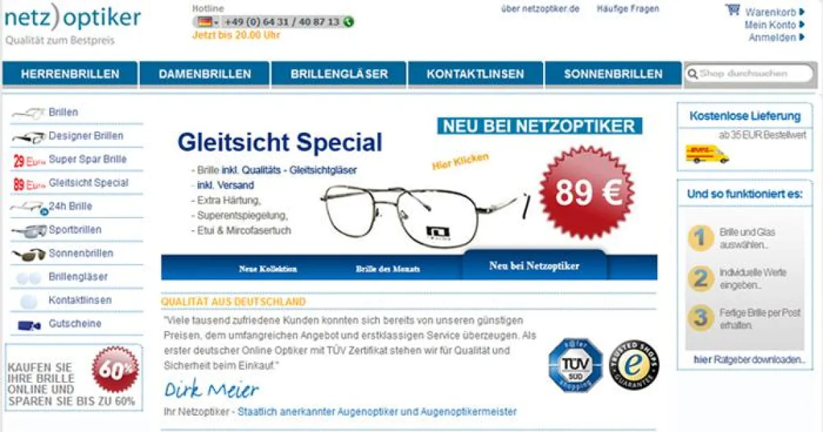 Netzoptiker mit TÜV Süd Siegel
