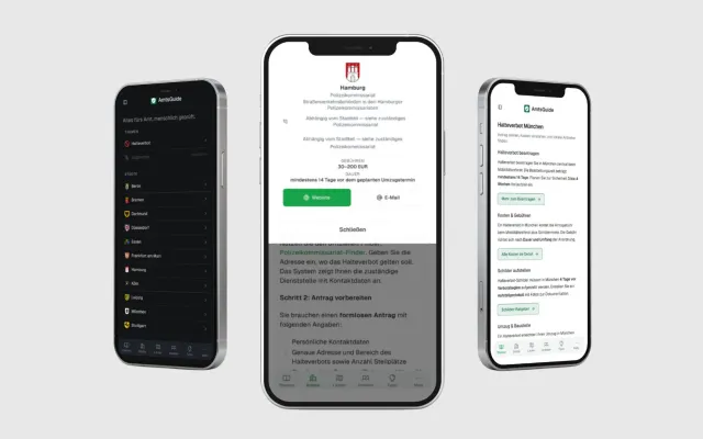 Bild: Halteverbot beantragen: AmtsGuide deckt jetzt alle deutschen Großstädte ab
