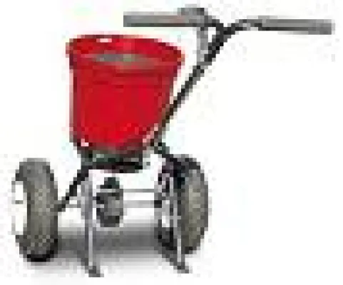 Bild: Die richtige Startdüngung im Frühjahr für einen saftigen Rasen: Handgeführter Schleuderstreuer ERCO SP-125