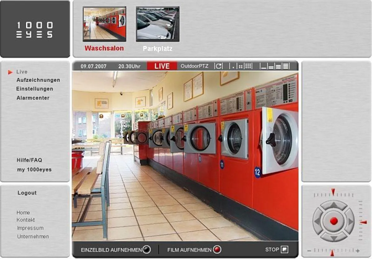 Videoüberwachung für Waschsalons - jetzt kostengünstig mit 1000eyes