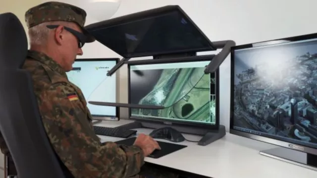 Bild: Militärischer Einsatzbereich: Stereoskopische Display- und Arbeitsplatz-Lösungen