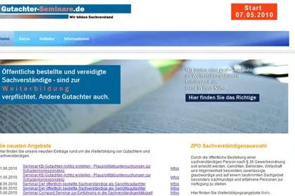 Bild: Bildungsportal zur Fort- und Weiterbildung von Gutachtern und Sachverständigen