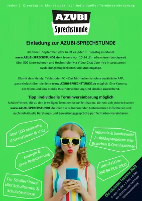 Einladung zur AZUBI-SPRECHSTUNDE Bild: Einladung zur AZUBI-SPRECHSTUNDE