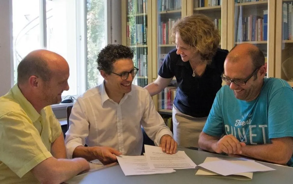 PDL Bernd Winterlich, die Geschäftsführer Tim Stelzer und Gabi Schuster, stellv. PDL Markus Müller