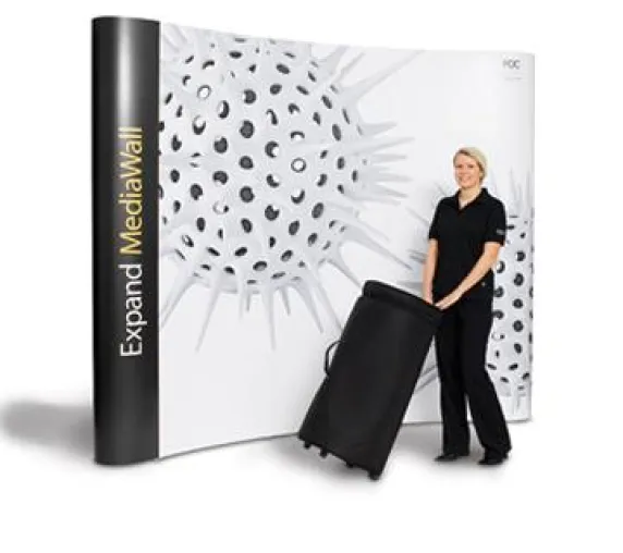 Expand MediaWall Faltdisplay das wahrscheinlich schnellste und leichteste Magnetbahnen Pop-Up Display der Welt Bild: Expand MediaWall Faltdisplay das wahrscheinlich schnellste und leichteste Magnetbahnen Pop-Up Display der Welt