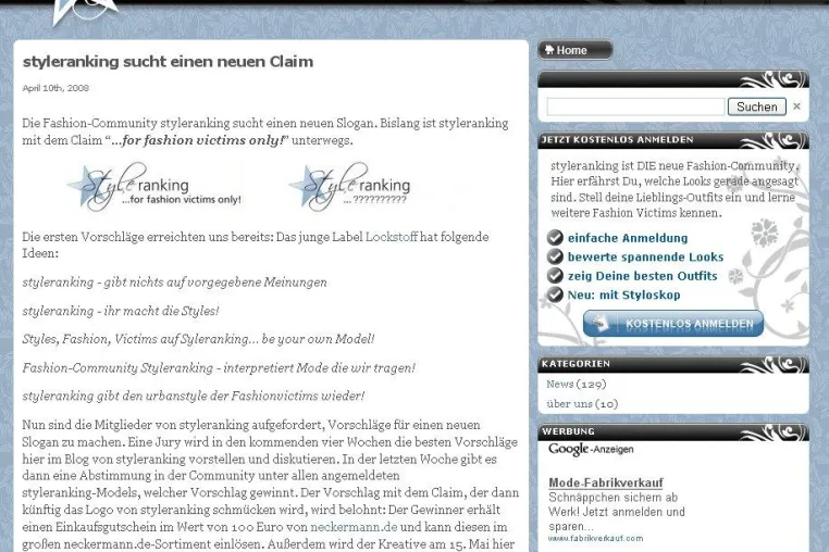 Bild: styleranking sucht die kreativsten Köpfe für einen neuen Claim