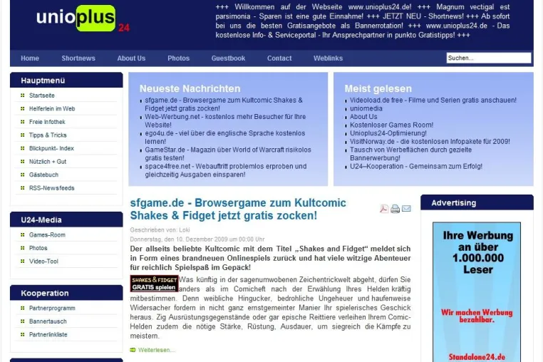 Unioplus24.de - Allgemeine Informationen zum vorteilbringenden plus nichtkommerziellen Info- & Serviceportal Bild: Unioplus24.de - Allgemeine Informationen zum vorteilbringenden plus nichtkommerziellen Info- & Serviceportal