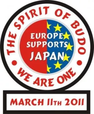 Bild: Unterstützung für Japan mit dem Solidaritätsaufnäher "Spirit of Budo – We are one"