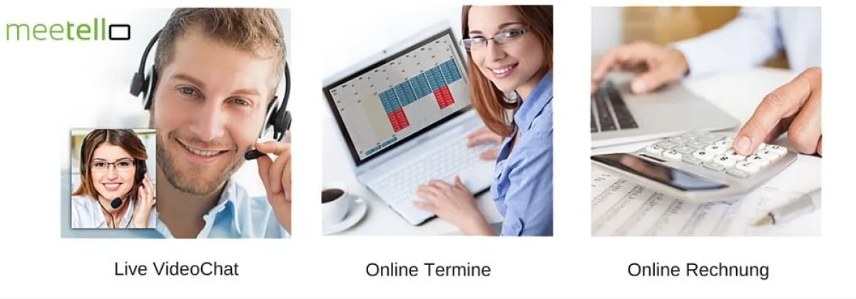 meetello - LiveVideo Chat mit Online Terminbuchung und Bezahl-Funktion