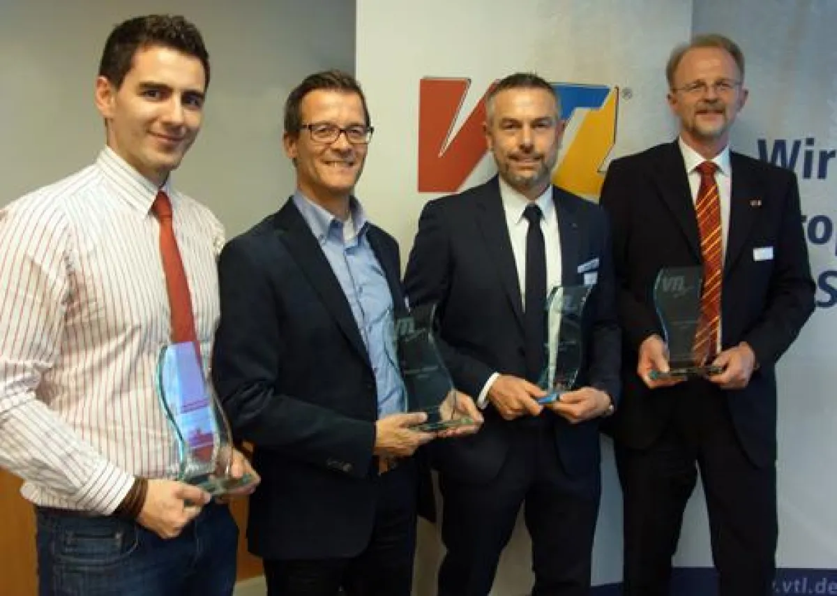 Die Preisträger (v. l.): D. Neininger, H. van Poppel, T. Wilberg, L. Klatt