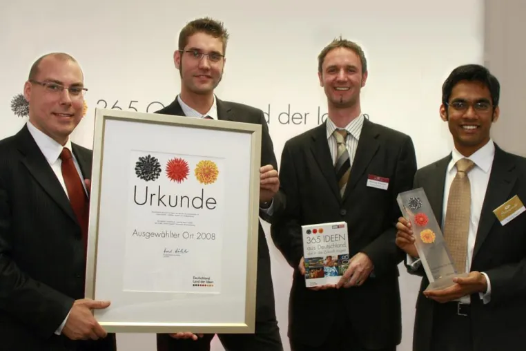 Sitewards für Zukunftsfähigkeit als „Besonderer Ort der Ideen 2008“ ausgezeichnet Bild: Sitewards für Zukunftsfähigkeit als „Besonderer Ort der Ideen 2008“ ausgezeichnet