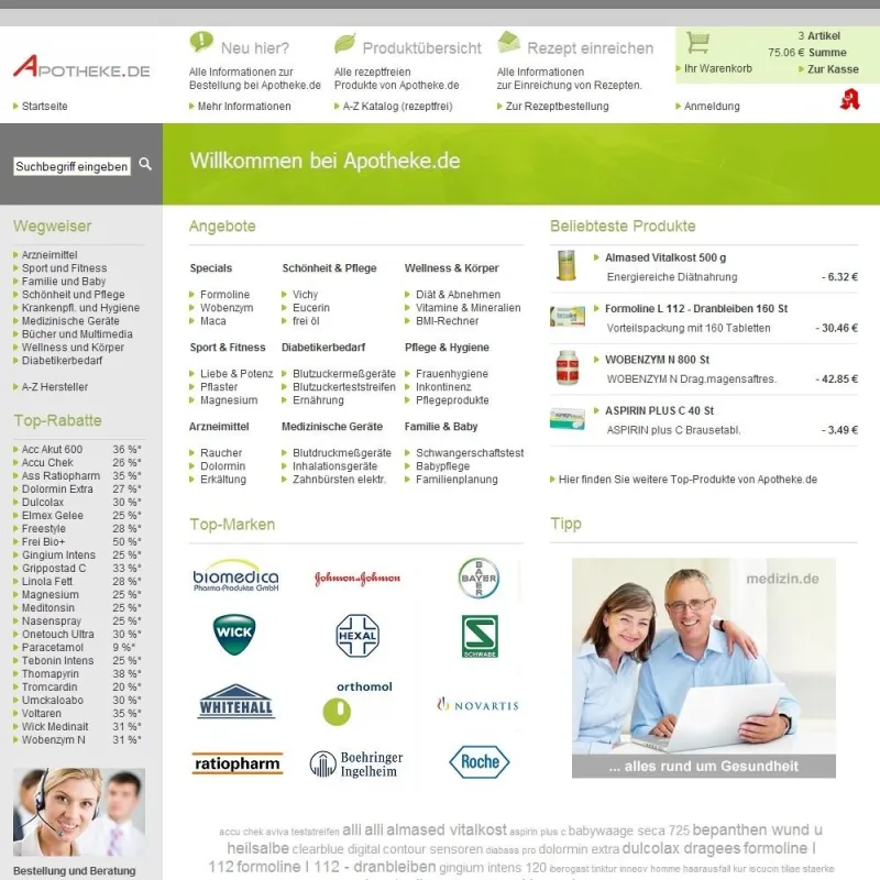 Apotheke.de zeigt sich im Jubiliäumsjahr in neuem Design mit wirksamen Vermarktungsmöglichkeiten für Marken und Produkte.