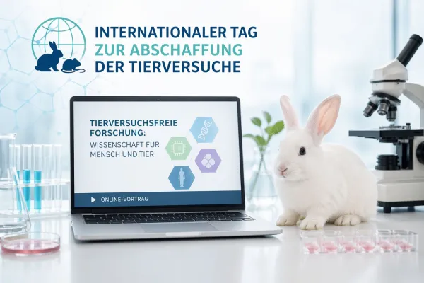 Bild: Presseeinladung/-mitteilung: Online-Vortrag am Internat. Tag zur Abschaffung der Tierversuche