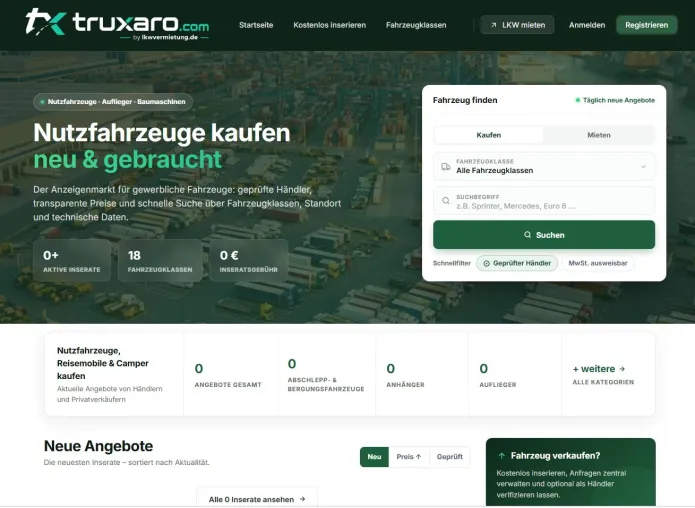 Bild: Truxaro.com startet digitalen Marktplatz für Nutzfahrzeuge und verbindet Handel