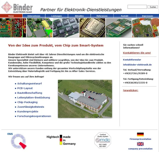 Bild: Binder Elektronik mit vollkommen neuem Web-Auftritt