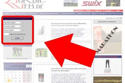 Veranstaltungsdatenbank für Nordic Walking, Skisport, Fitness und Gesundheit auf nordic-web.de Bild: Veranstaltungsdatenbank für Nordic Walking, Skisport, Fitness und Gesundheit auf nordic-web.de