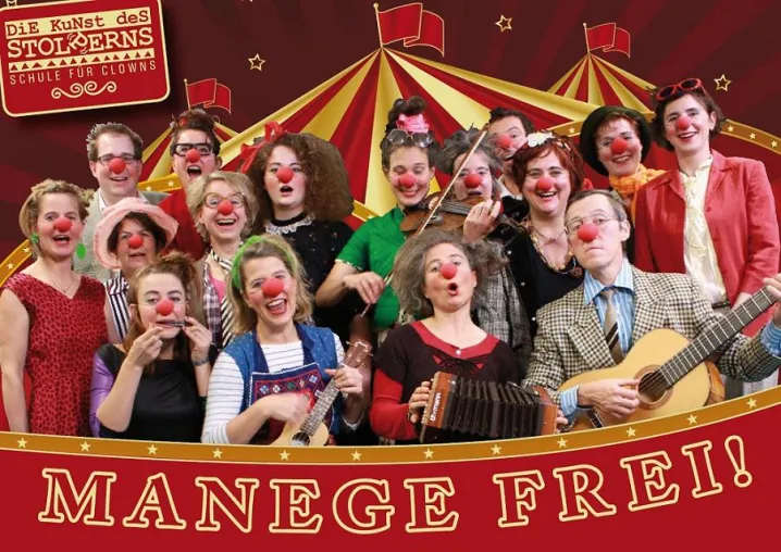 Bild: Vorhang auf zu den Abschlussgalas der Freisinger Clownschule DIE KUNST DES STOLPERNS