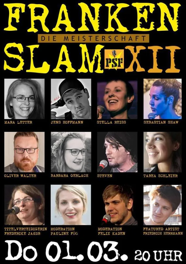 Fränkischen Meisterschaften im Poetry Slam am 1.März in Forchheim im Kolpinghaus (© Frankenslam)