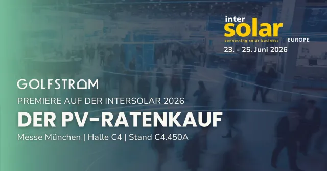 Bild: Golfstrom auf der Intersolar Europe 2026: Premiere für den Ratenkauf für Solaranlagen