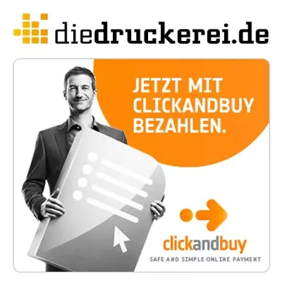 Bild: Mit ClickandBuy sicher und bequem online einkaufen bei diedruckerei.de