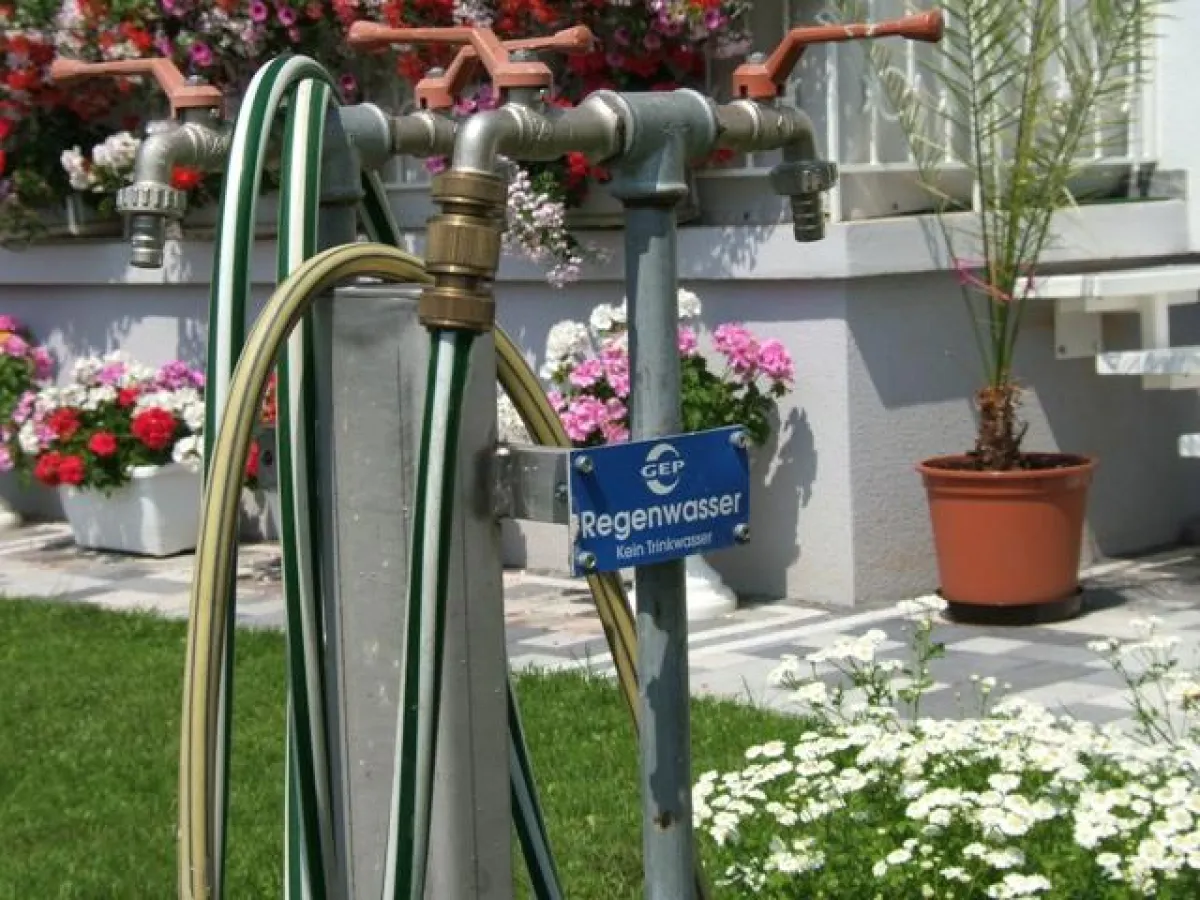 Regenwasserzapfstelle für Gartenbewässerung