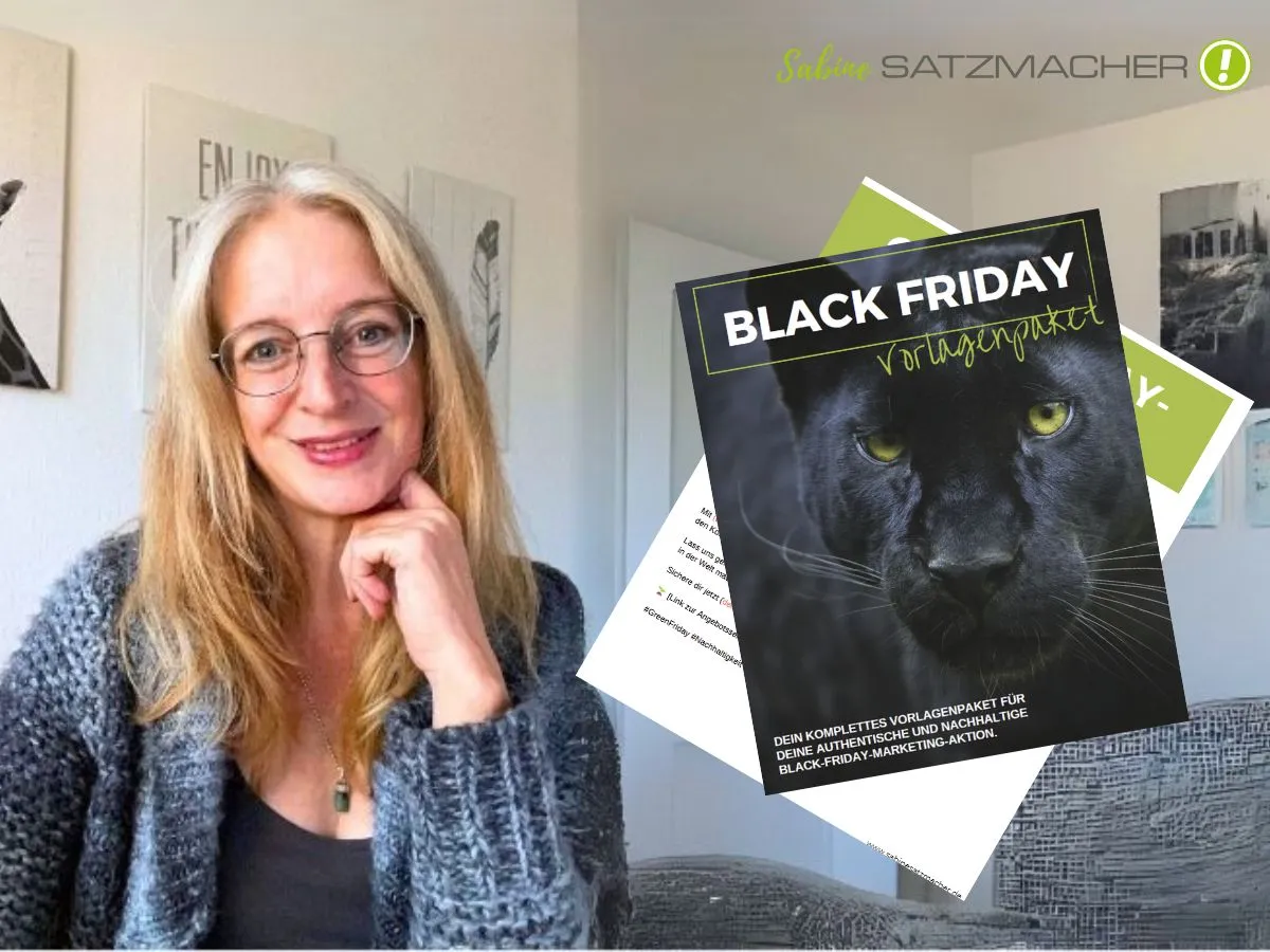 Stressfreier Black Black Friday:  Marketing-Aktion mit Vorlagen in einer Stunde planen (© Sabine Satzmacher)