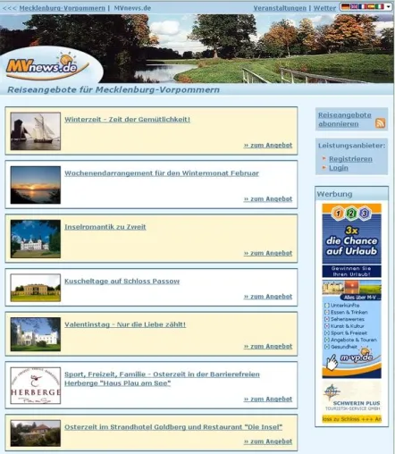 Bild: Neues Reiseportal für Mecklenburg-Vorpommern gestartet.