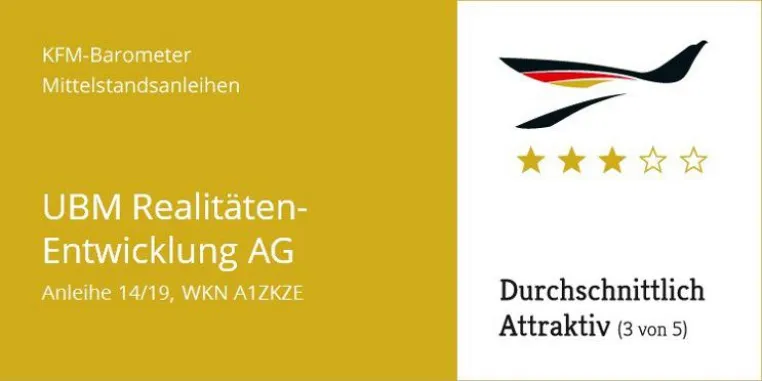 KFM-Mittelstandsanleihen-Barometer – Die „UBM-Anleihe“ Bild: KFM-Mittelstandsanleihen-Barometer – Die „UBM-Anleihe“