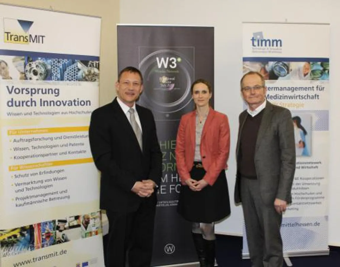 Dr. Peter Stumpf, Dr. Iris Stallkamp (beide timm, TransMIT GmbH), Ralf Niggemann (Wetzlar Network)