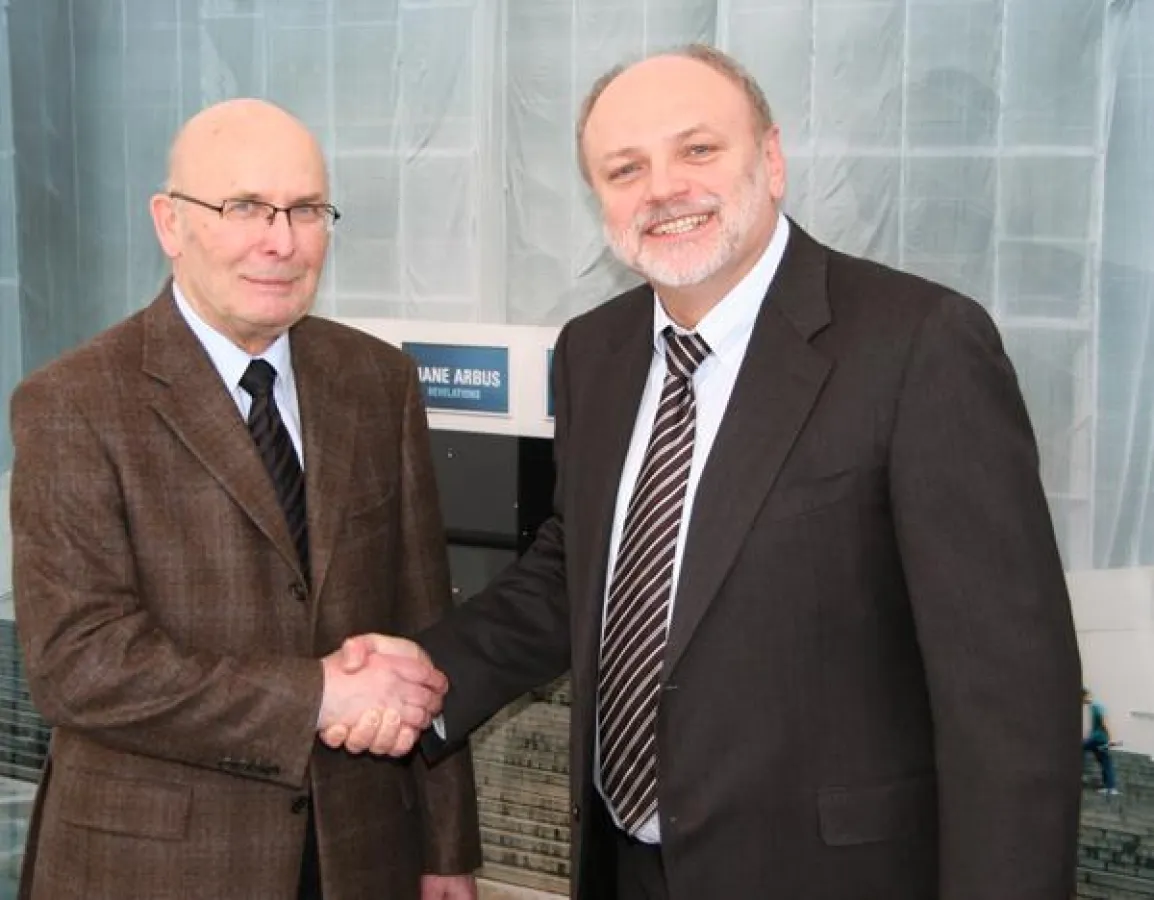 Dr. Norbert Rech, Open Process GmbH, und Herbert Kindermann, jCOM1 AG (v.l.)