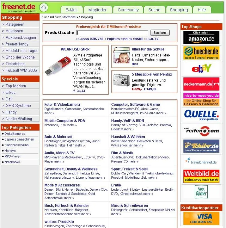 Shoppingmall mit Preisvergleich bei www.freenet.de