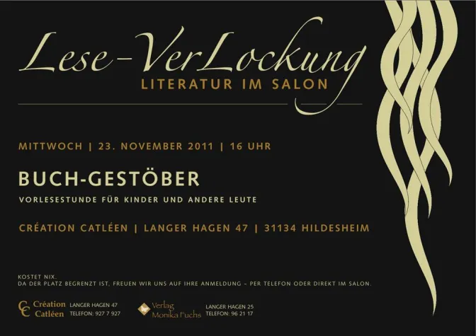 Bild: Lese-VerLockungen | Literatur im Salon. Neue Veranstaltungsreihe in Hildesheim