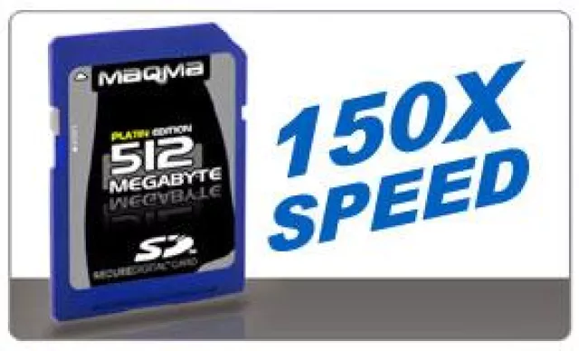 Bild: MAQMA SD (Secure Digital) Speicherkarte mit 150x Rekordspeed