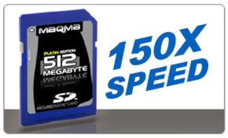Bild: MAQMA SD (Secure Digital) Speicherkarte mit 150x Rekordspeed
