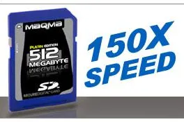 Bild: MAQMA SD (Secure Digital) Speicherkarte mit 150x Rekordspeed