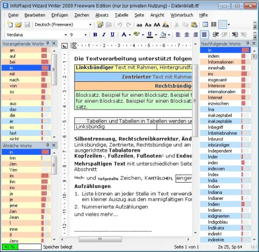 InfoRapid Wizard Writer 2008: Kostenlose Textverarbeitung ahnt, was man schreiben möchte Bild: InfoRapid Wizard Writer 2008: Kostenlose Textverarbeitung ahnt, was man schreiben möchte