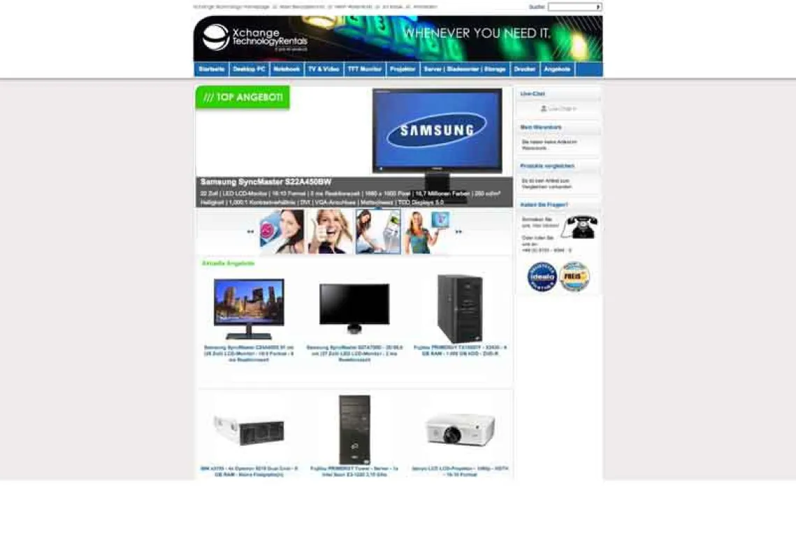 Screenshot vom neuen Web-Shop (Foto: Xchange)