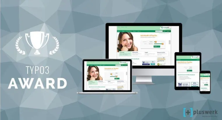 Bild: +Pluswerk AG Kundenprojekt creditplus.de gewinnt TYPO3 Award 2016