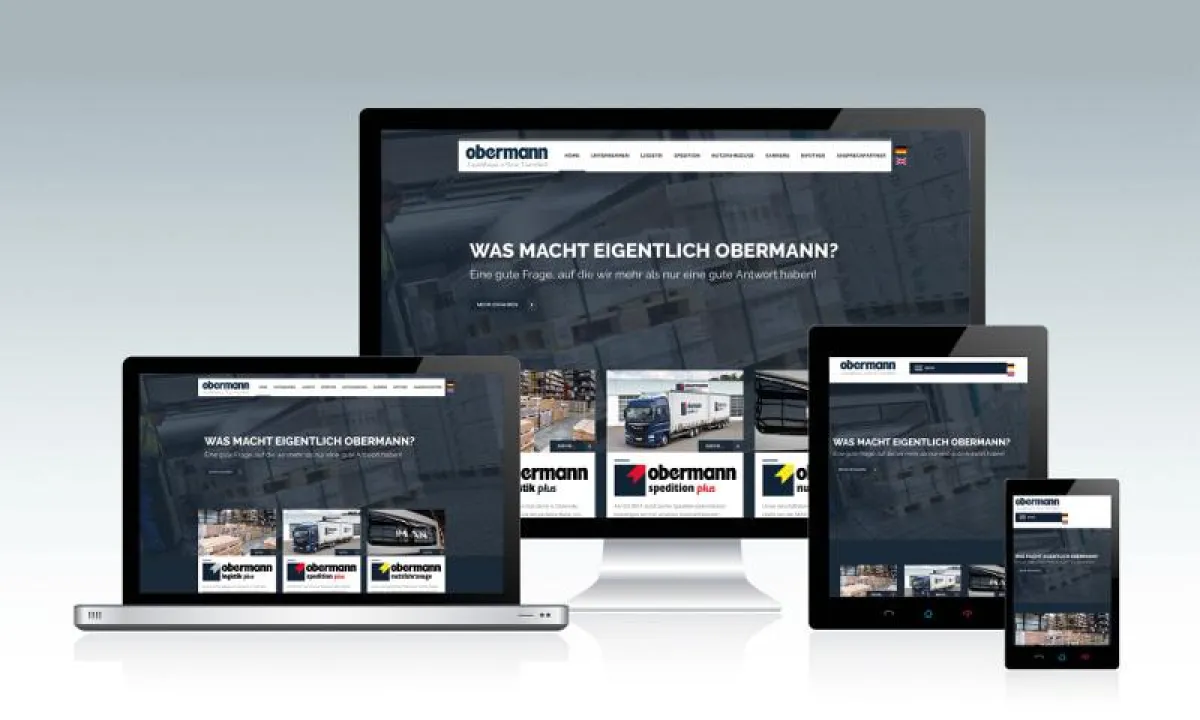 Die neue Website im Responsive Webdesign. Quelle: Obermann Unternehmensgruppe.