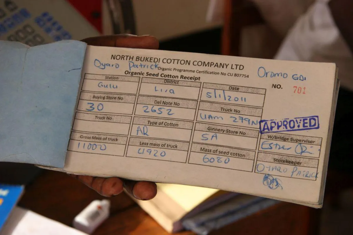 Nachweis über die ausgebrachte Menge ökologischer Baumwollsaat im Cotonea-Projekt in Uganda