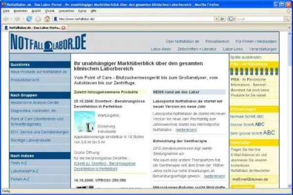 Bild: Laborportal Notfalllabor.de startet mit neuer Version ins neue Jahr