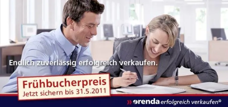 Orenda Verlag bietet Verkaufstraining zum Frühbucherpreis bis 31. Mai 2011 - orenda erfolgreich verkaufen Bild: Orenda Verlag bietet Verkaufstraining zum Frühbucherpreis bis 31. Mai 2011 - orenda erfolgreich verkaufen