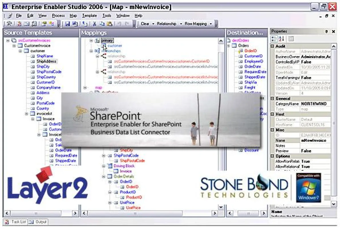 Beliebige externe Daten können ohne Programmierung mit allen SharePoint 2007 / 2010 Listen verbunden werden.