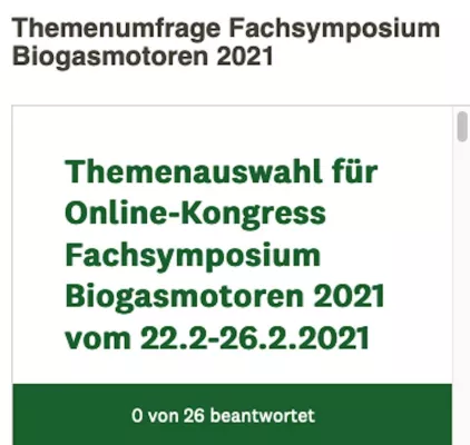 Bild: Themenumfrage für die Agenda des Fachsymposiums Biogasmotoren 2021