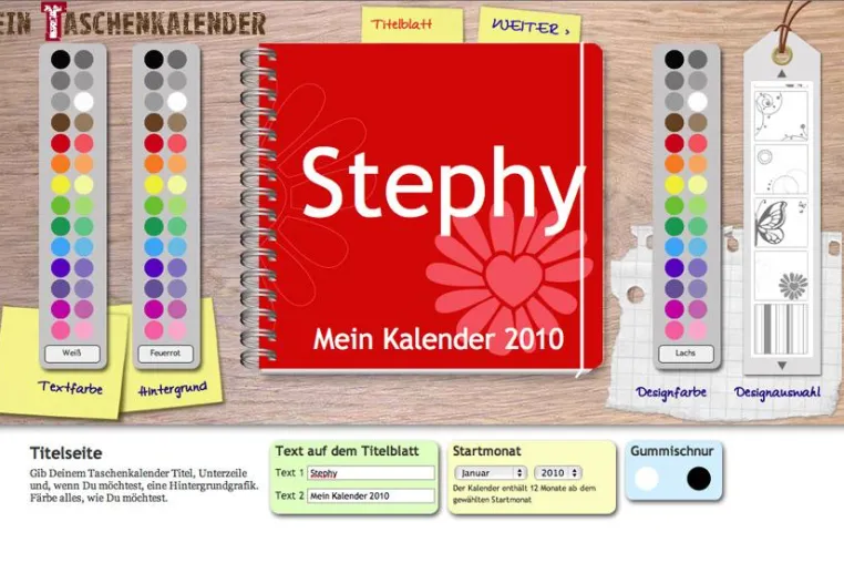 Bild: Neue Designs auf Mein-Taschenkalender.com