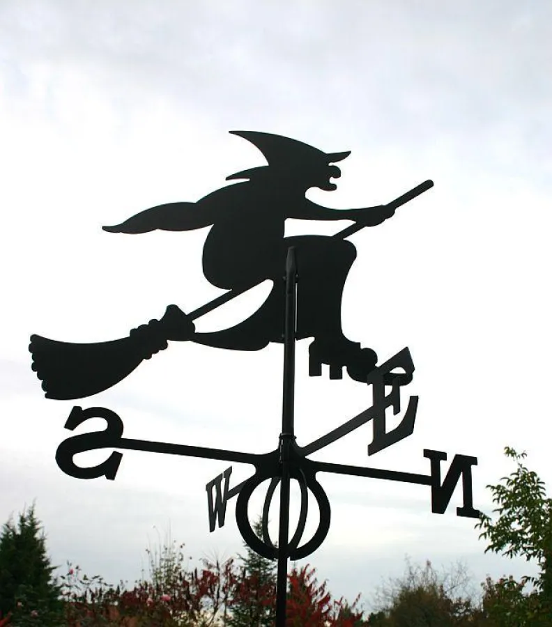 Wetterfahne mit Windrose Hexe