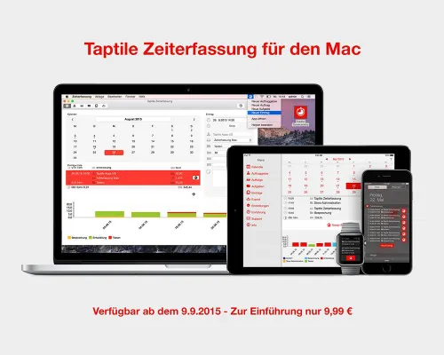 Bild: Die schnellste und flexibelste Zeiterfassung für den Mac, das iPhone, iPad und die Apple Watch