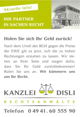 Bild: EWE muss zahlen - die Kanzlei Disli sorgt dafür